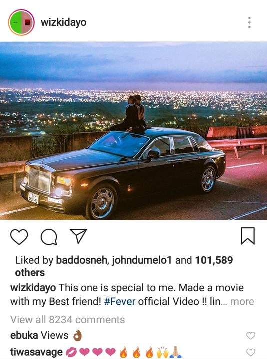 Wizkid And Tiwa Savage Profess Love To Each Other On Instagram