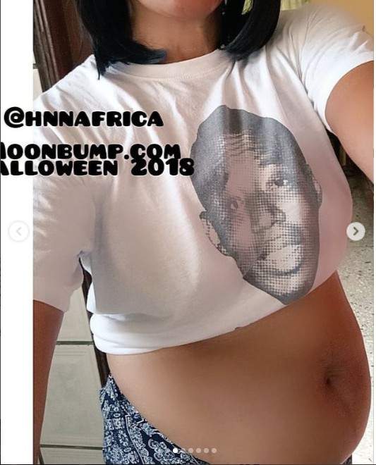 Kemi Olunloyo Wears A Fake Baby Bump To Prove Linda Ikeji Reportedly Carried A False Pregnancy