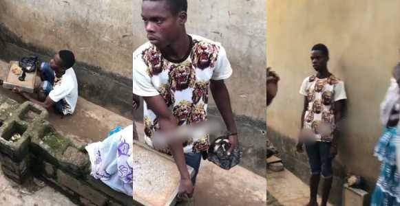 Boy caught trying to use his neighbors' destinies for money ritual (Video)