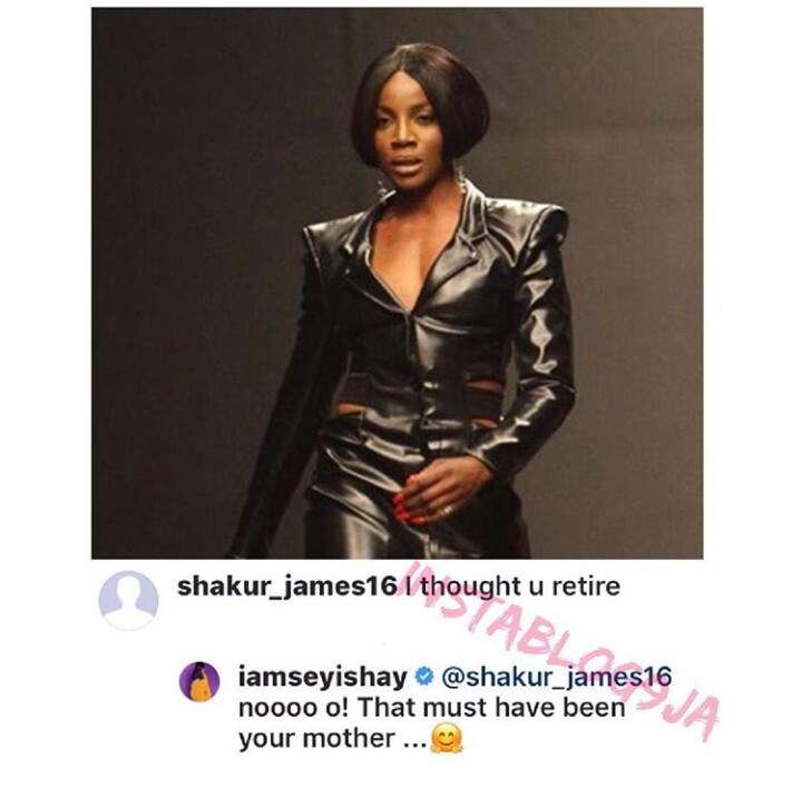 Seyi Shay Savagely Replies A Fan Who Thought She Has Retired From Modeling