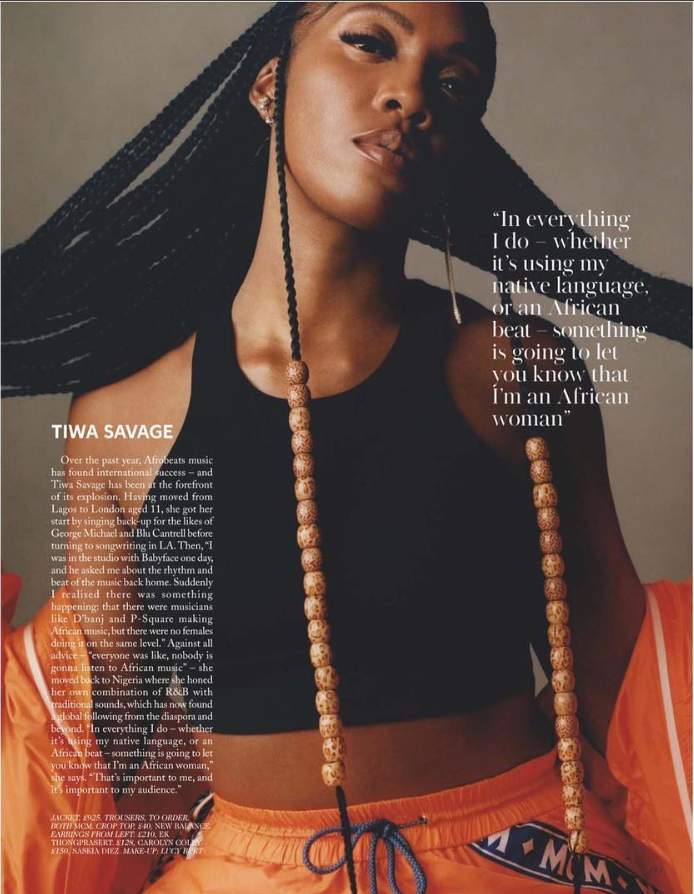 Tiwa Savage Features In British Vogue Magazine Latest Issue