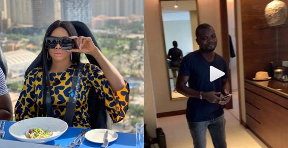 Toke Makinwa Makes Loyal Domestic Staff Dream Come True; Takes Him To Dubai (Video)