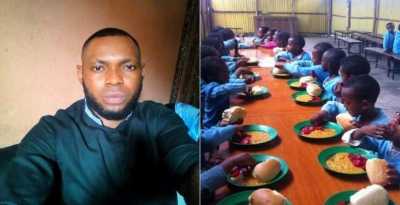 Tweep fights food vendor in charge of the school feeding programme of leaving kids hungry and taking the food home