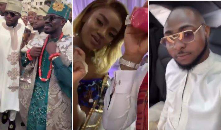 Davido and his 30 Billion Gang storm traditional wedding of Fred Ajudua's son