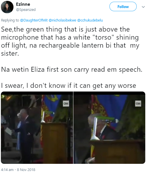 Nigerians React To Prince Charles Allegedly Reading His Speech With Rechargeable Lantern In Abuja