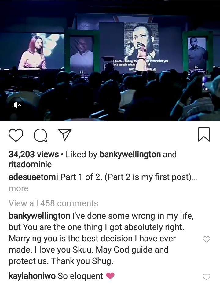 'I've Done Some Wrong In My Life But You're The One Thing I Got Absolutely Right' Banky W Gushes Over Adesua