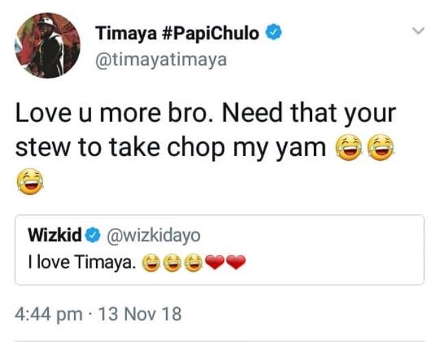 Wizkid And Timaya Send Love To One Another On Twitter