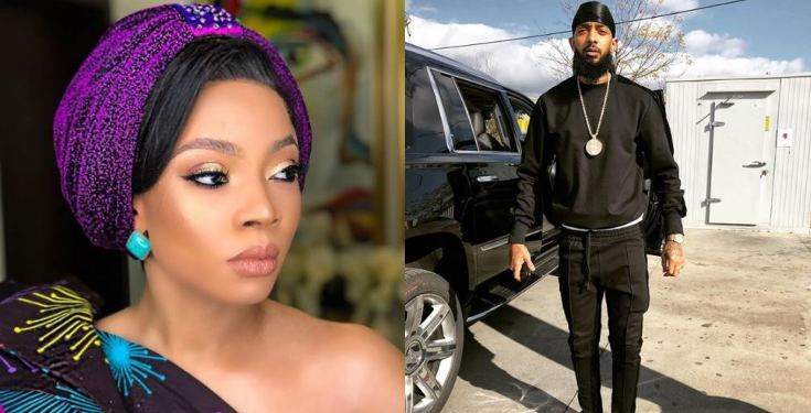 Nigerians Slam Toke Makinwa For Mourning Us Rapper, Nipsey