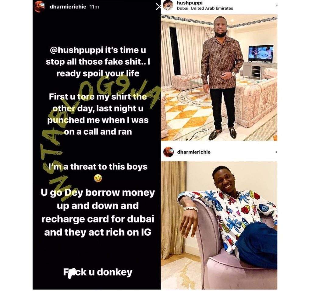 Nigerian big boy Dharmie Richie threatens to expose Hushpuppi and his fake life