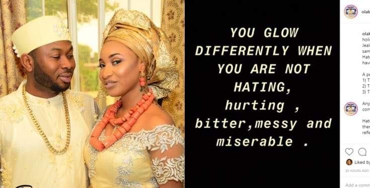 You glow differently when you're not hating - Churchill shades Tonto Dikeh?