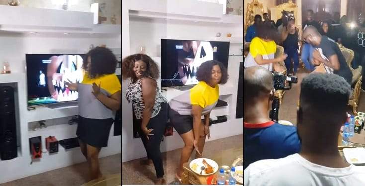 Funke Akindele throws huge birthday party for her hubby in multi-million naira mansion (video)