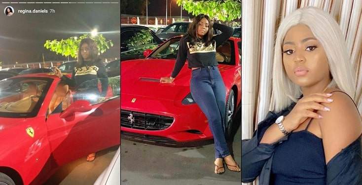 Regina Daniels Now A Proud Owner Of Ferrari Car After Her Marriage To Ned Nwoko