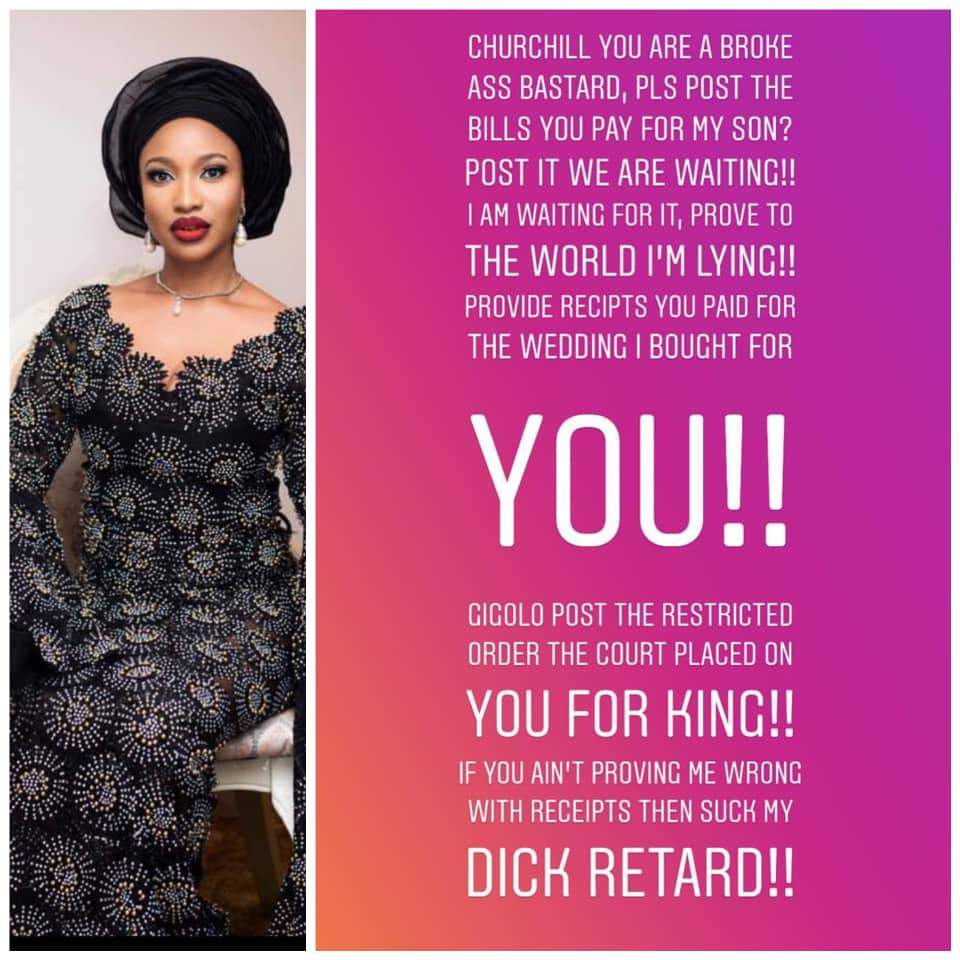 Enraged Tonto Dikeh places a curse on her ex-hubby's mum, makes shocking revelations
