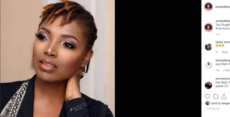 Annie Idibia loses her father to Cancer