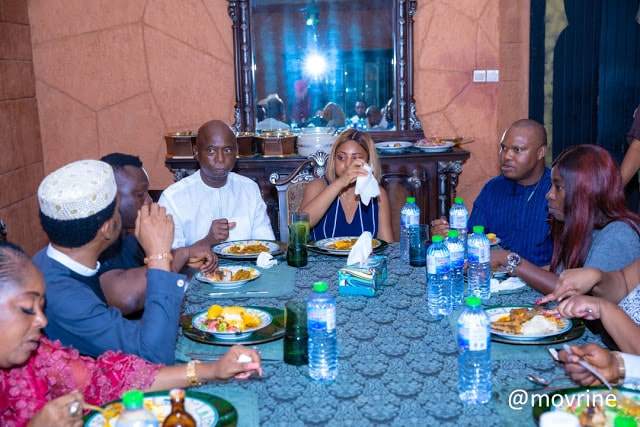 Ned Nwoko and his wife Regina Daniels host private dinner for team