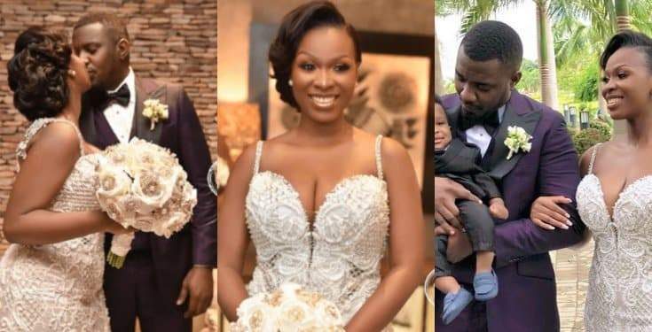 'This wedding irritates me so much' - Fan tells John Dumelo's wife, Gifty Mawuenya; She replies.