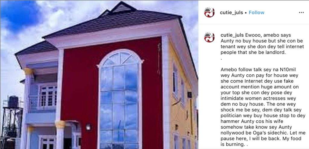 Mercy Aigbe reacts to rumuor about her mansion being on rent