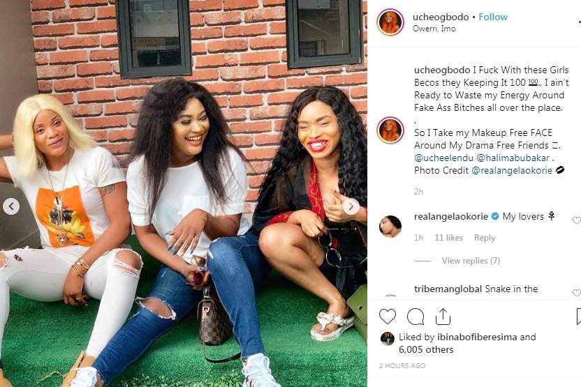 Actress Cossy fights dirty, calls Halima Abubakar a snake and a lesbian, begs Uche Ogbodo to flee