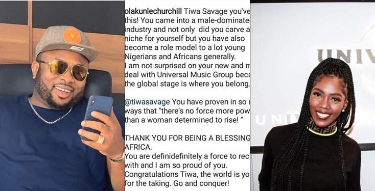 You Are A Blessing to Africa- Olakunle Churchill Celebrates Tiwa Savage