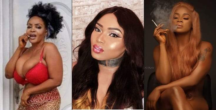 Actress Cossy fights dirty, calls Halima Abubakar a snake and a lesbian, begs Uche Ogbodo to flee