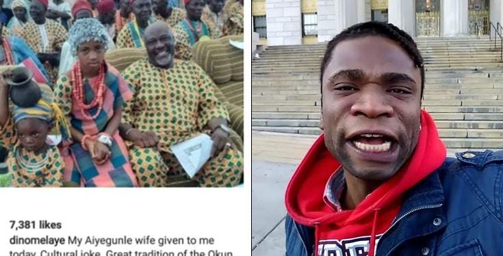 Speed Darlington blasts Dino Melaye after little girl was given to him as wife in Kogi