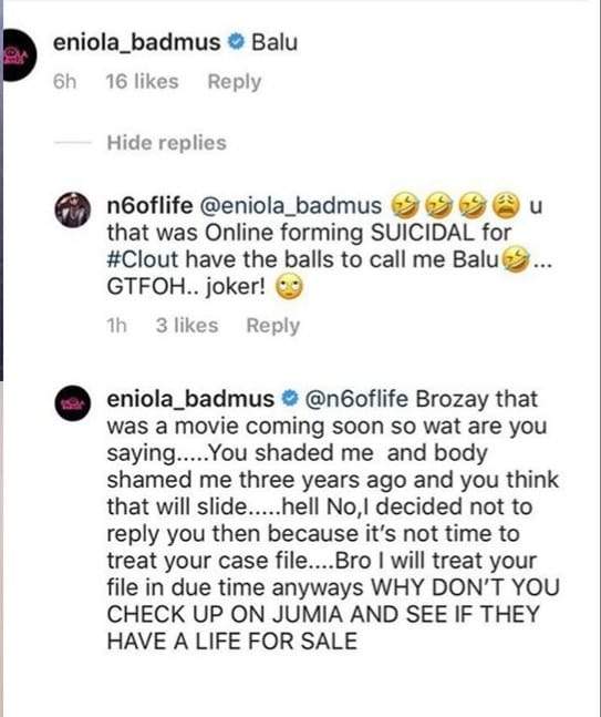 Dear Eniola Badmus, you are truly a psychopath- Cool FM OAP, N6 slams actress for cussing him out