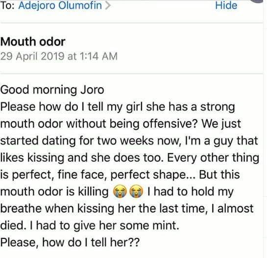 'My girlfriend has a strong mouth odour' - Man, seeks for advise