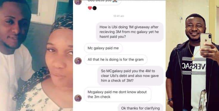 MC Galaxy allegedly pays off Ubi Franklin's debt to Sandra Iheuwa