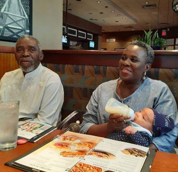 Joke Silva and hubby, bond with their grand daughter (photos)