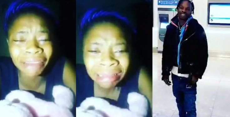 Lady cries bitterly after Naira Marley comes back from prison and forgets her (Video)