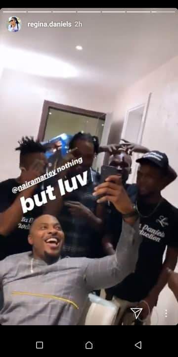 Naira Marley Mobbed By Nollywood Actors As He Visits Regina Daniels On Set