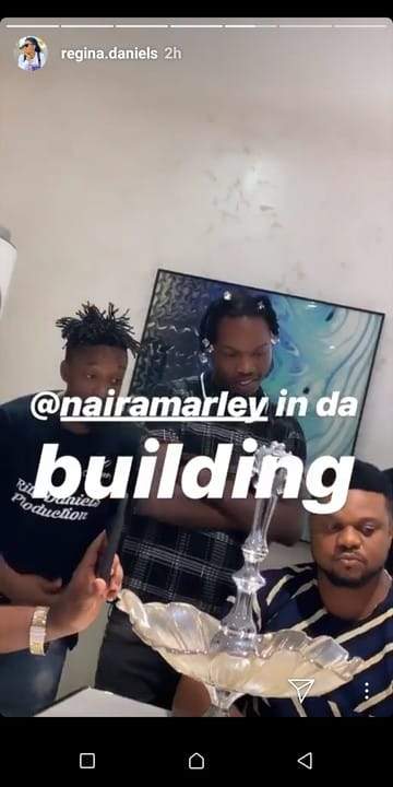 Naira Marley Mobbed By Nollywood Actors As He Visits Regina Daniels On Set