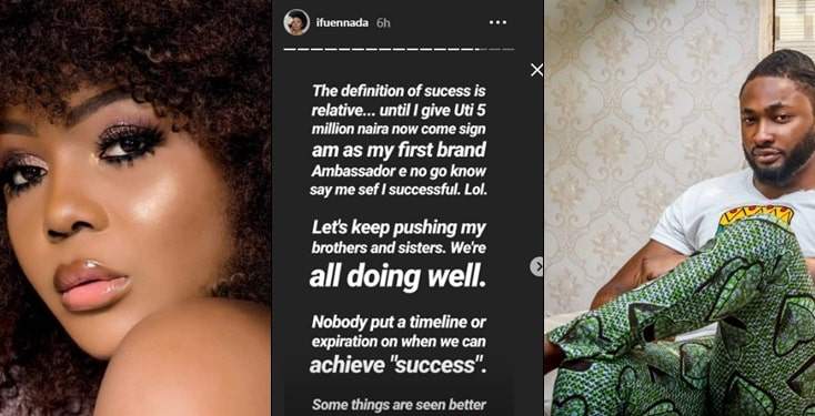 Ifu Ennada slams Uti, says he wouldn't know the meaning of success until she pays him 5millions
