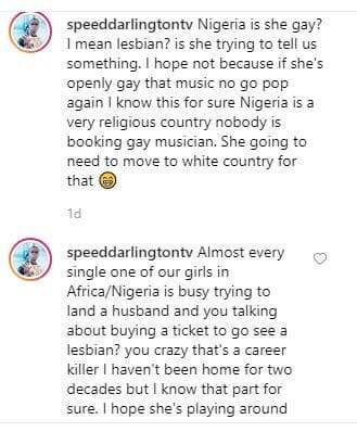Speed Darlington asks if Teni is 'gay' after she rocked a 'rainbow' coloured socks