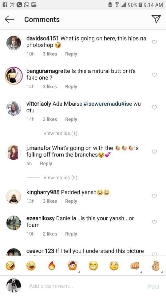 Daniella Okeke accused of photoshopping her butt to make it look bigger