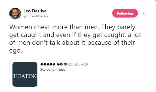 'Women cheat more than men, but they are barely get caught' - BBNaija's Leo DaSilva