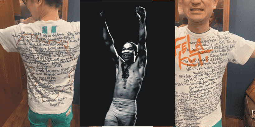 Japanese Fela Fan Wrote The Titles Of All His Songs On His Shirt