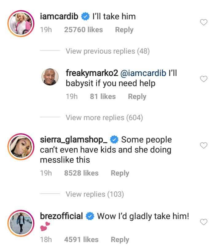 Cardi B replies mother who complained about her baby's looks and called him 'ugly'
