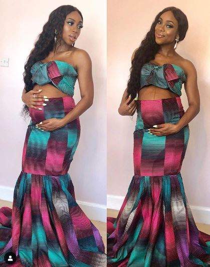 Maria Okan who is currently trending in the Nigerian Twitter community over the news of her pregnancy, recently released some photos including some from her baby shower.