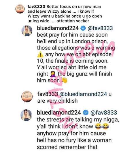 'Pray for Wizkid' - Binta Diamond Tells His Fans Trolling Her on Instagram