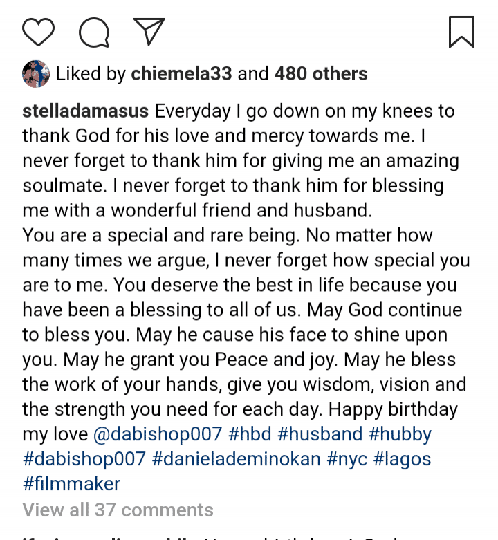 Actress Stella Damasus Celebrates Her Husband On His Birthday