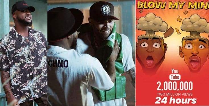 'My brother danced in the cold rain for me' - Davido shares new photos with Chris Brown