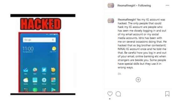 Bobrisky told me he hacked Nina Instagram account - Ify Okoye