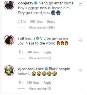 Nigerian celebrities react as Rihanna begs for Burna Boy's song to be played