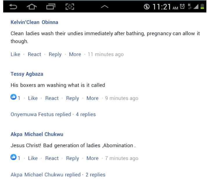 Nigerian ladies speaks on allowing their partners wash their undies