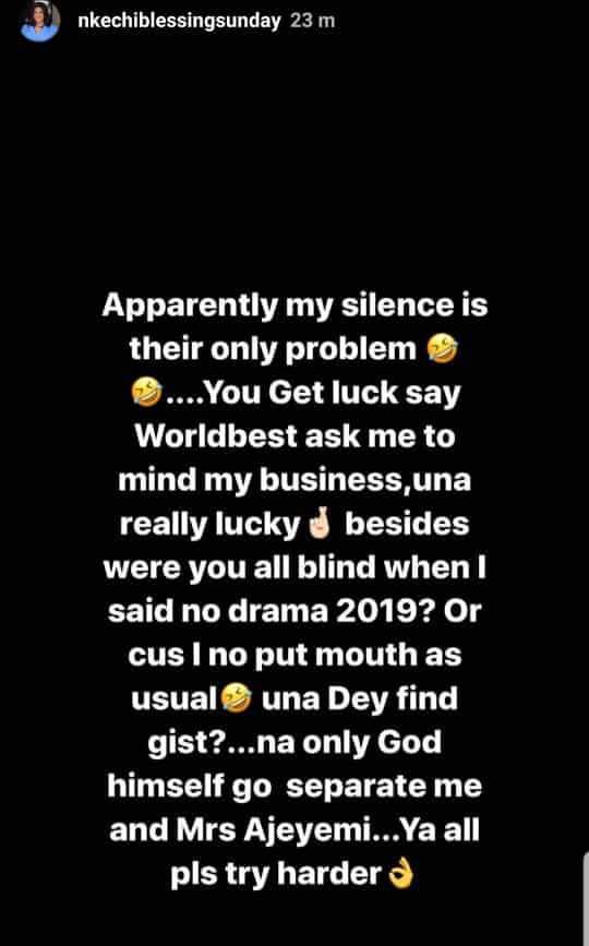Nkechi Blessing Sunday reacts to report she is snitching on her bestie, Toyin Abraham