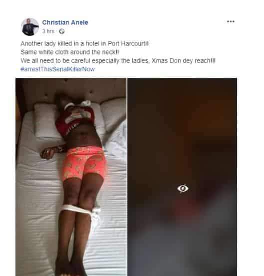 Another lady killed at a hotel in Port Harcourt (photos)