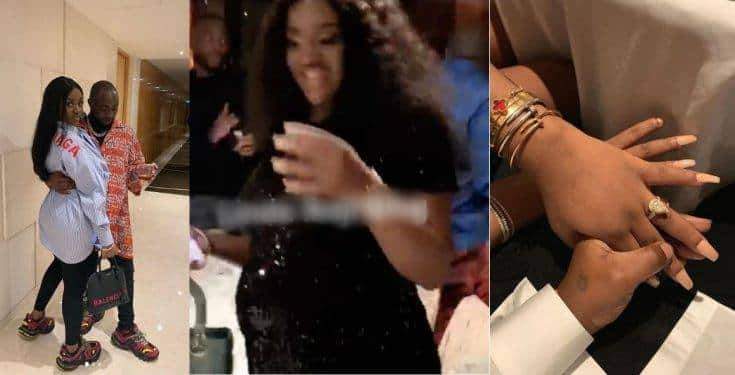 Davido's fiancée, Chioma flaunts baby bump after engagement (Photos)