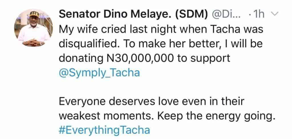 Senator Melaye promises Tacha N30million