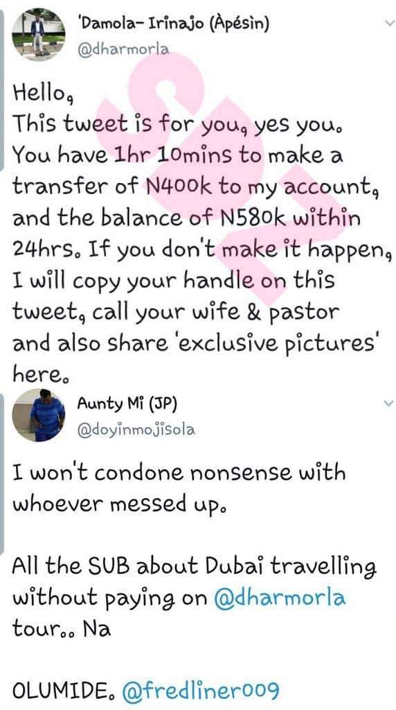 Tour Operator at IrinajoNG calls out married client for refusing to pay up balance of N980k after travelling to Dubai with sidechick